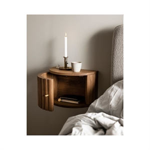 VELVET SENGEBORD/VÆGSKAB - 1 RUM - MASSIV ASK/MESSING GREB - MÅL: 46 X 25 X 30 CM. - FLERE FARVER